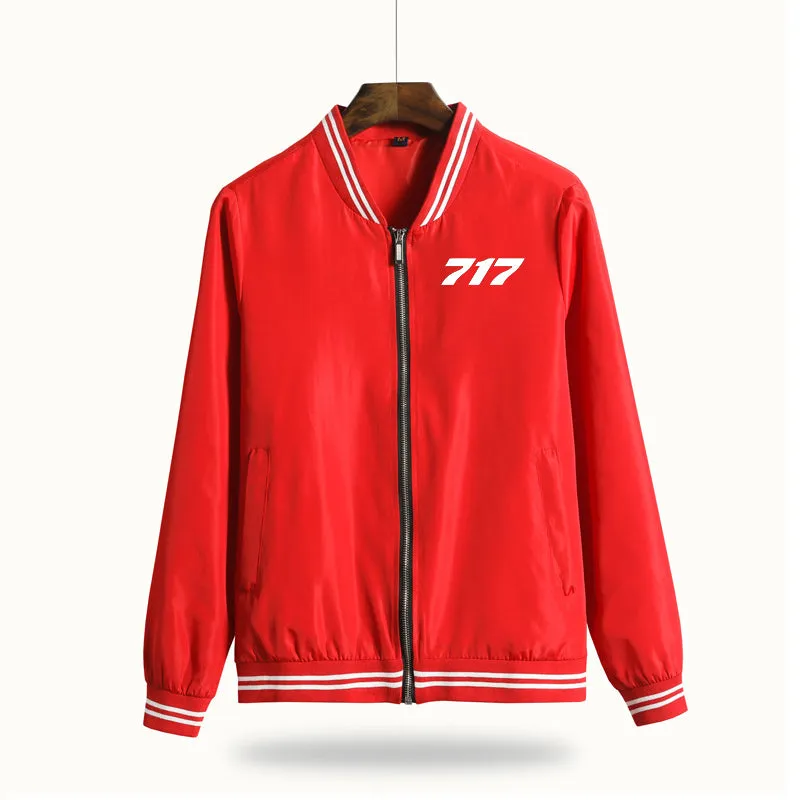 717 Flat Text Designed Thin Spring Jackets