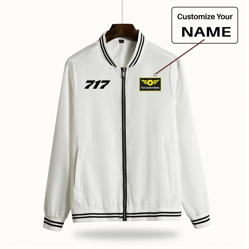 717 Flat Text Designed Thin Spring Jackets