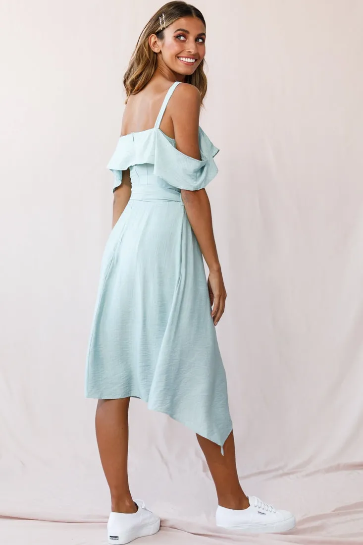 Adali Flowy Summer Midi Dress Pistachio Green