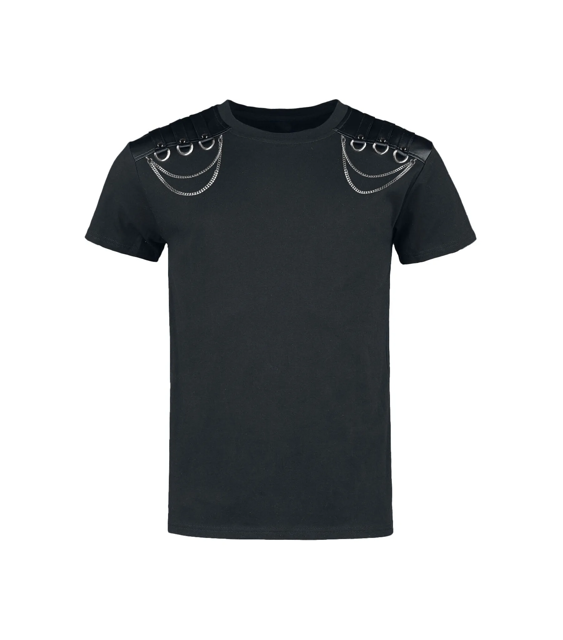 Andras Gothic Style Plain Black T-Shirt