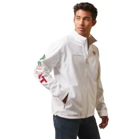 Ariat Men's New Team Softshell MEXICO Water Resistant Jacket, White