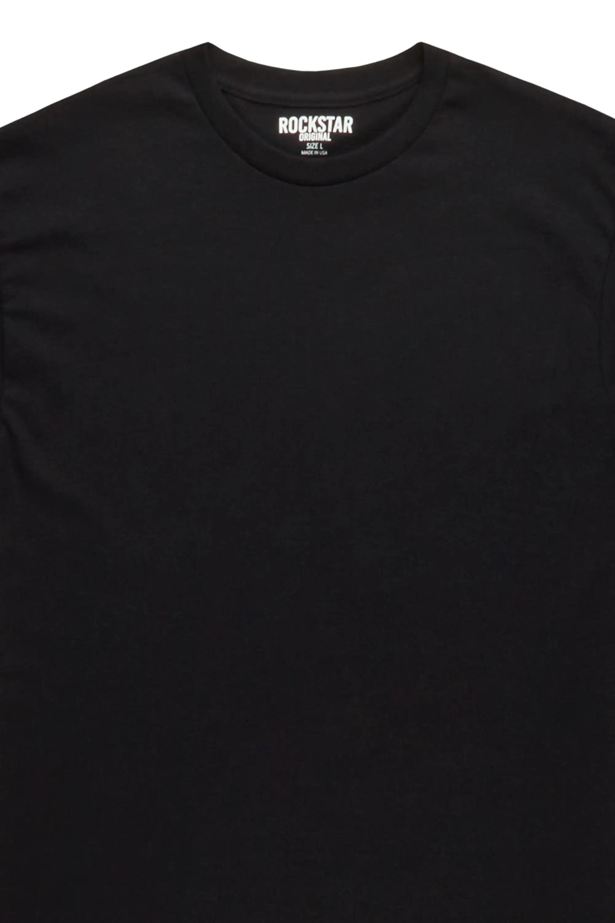 Basic Black Rockstar Plain T-Shirt