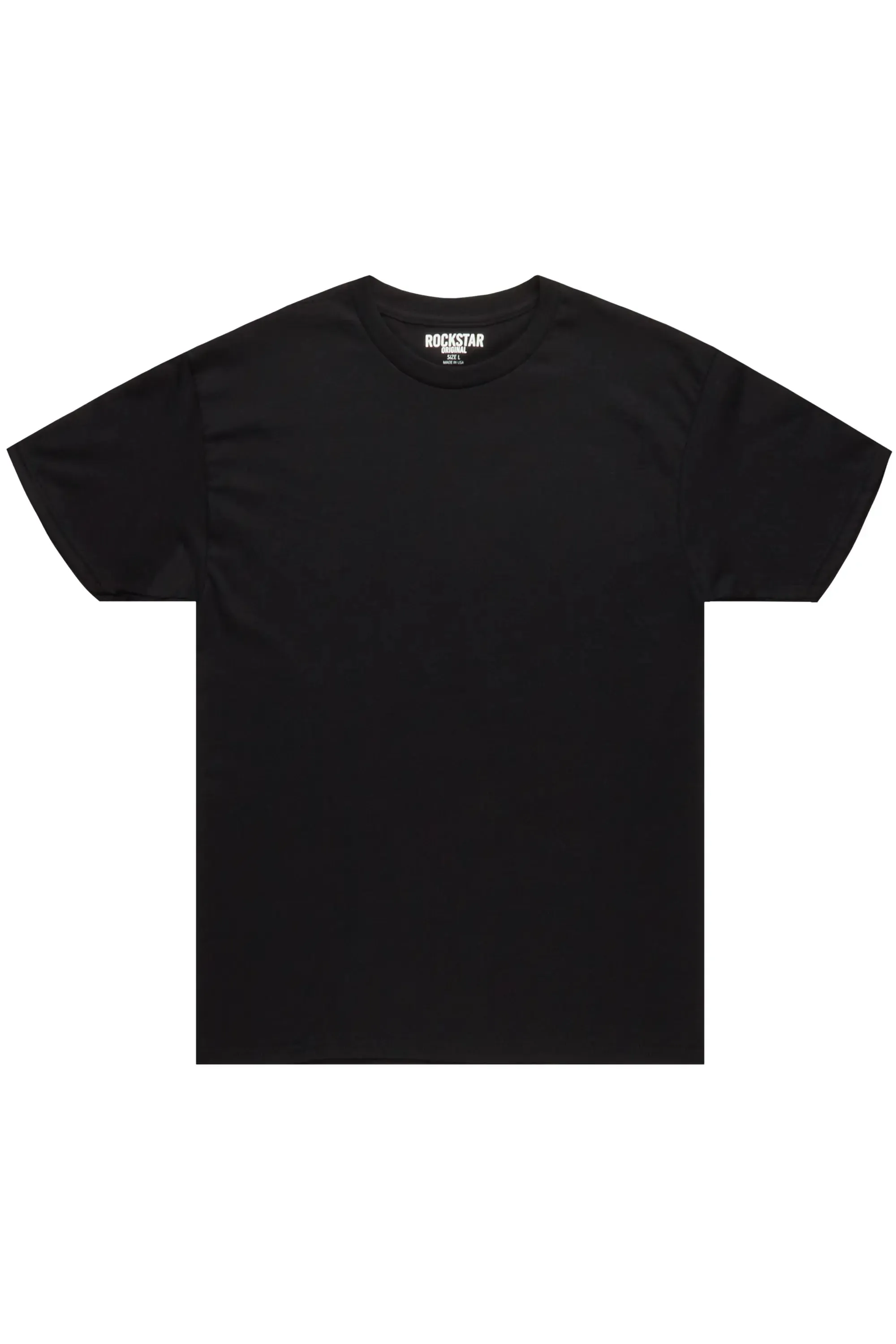 Basic Black Rockstar Plain T-Shirt