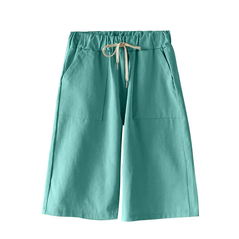 Bermuda Cotton Wide-Legged Shorts