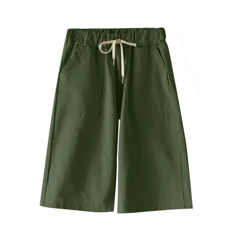 Bermuda Cotton Wide-Legged Shorts