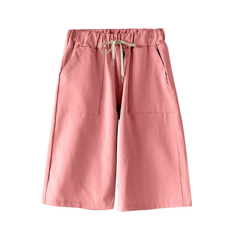 Bermuda Cotton Wide-Legged Shorts