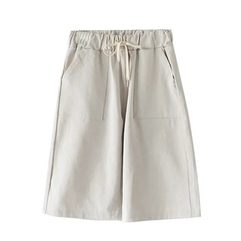 Bermuda Cotton Wide-Legged Shorts