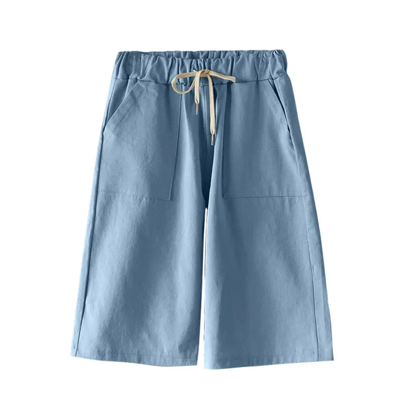 Bermuda Cotton Wide-Legged Shorts