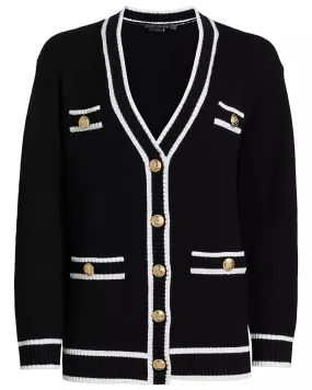 Black and Soft White Bradford Cardigan