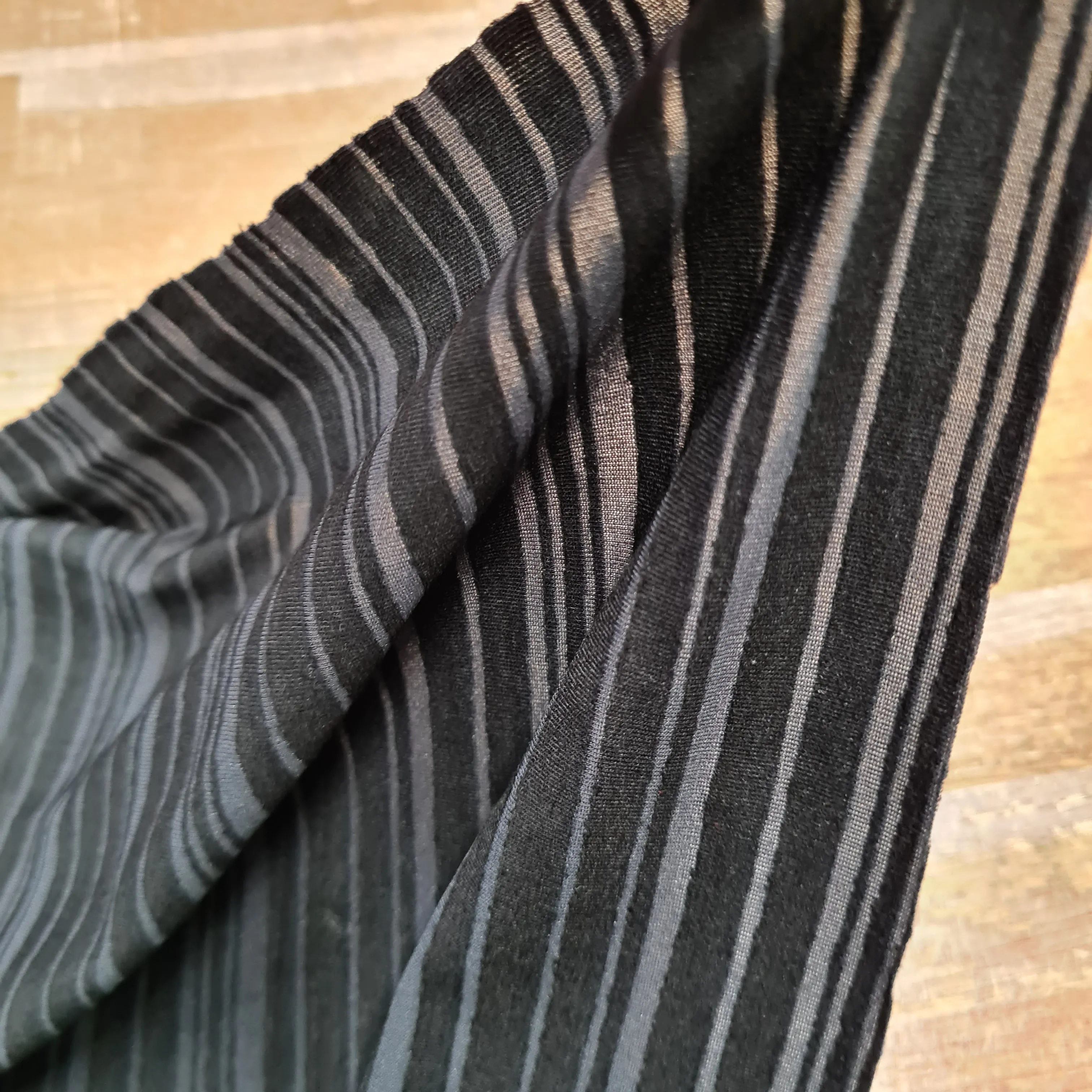 Black Stripes Viscose Jersey, priced by half metre