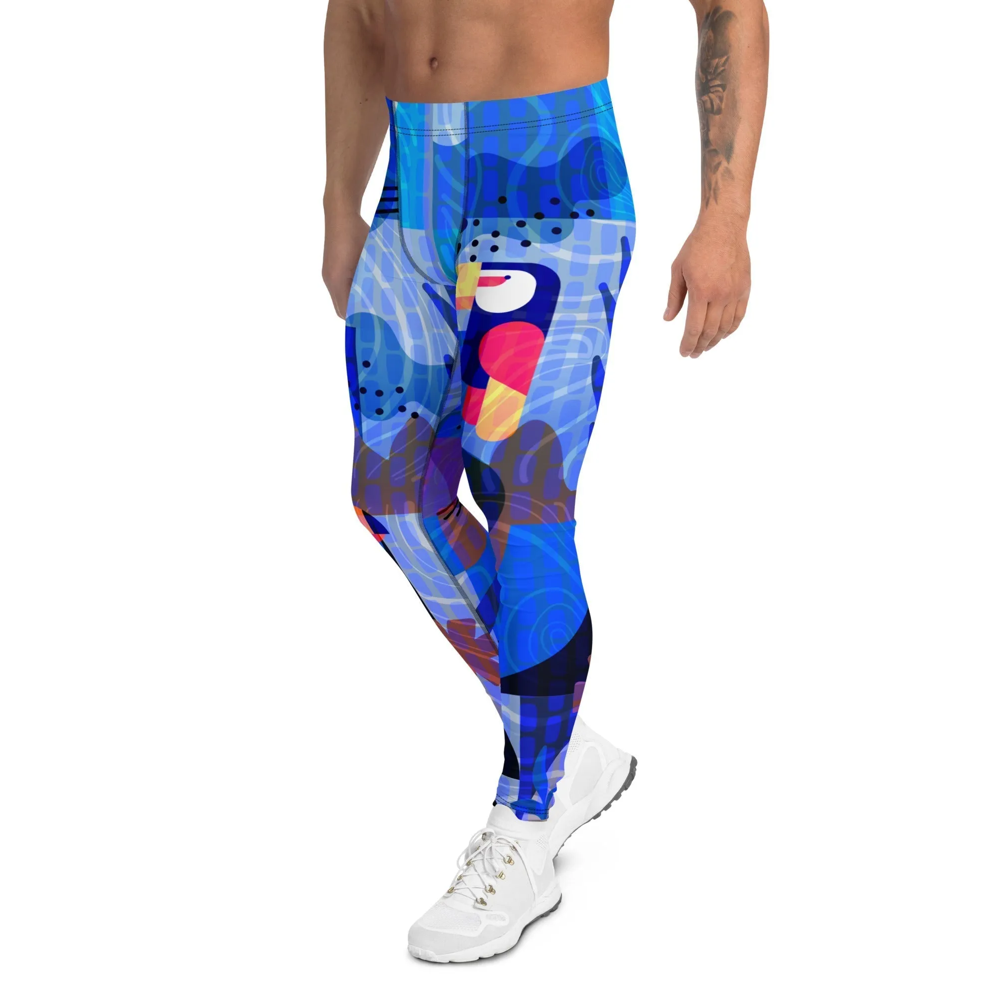 Blue Abstract Men's Leggings