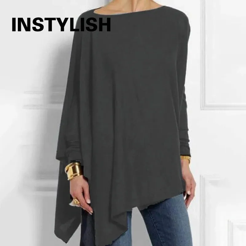 Casual Long Sleeve Loose Tunic Blouse