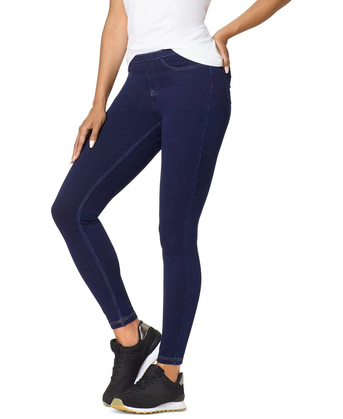 Classic Stretch Denim Leggings, Regular & Plus Sizes Hue