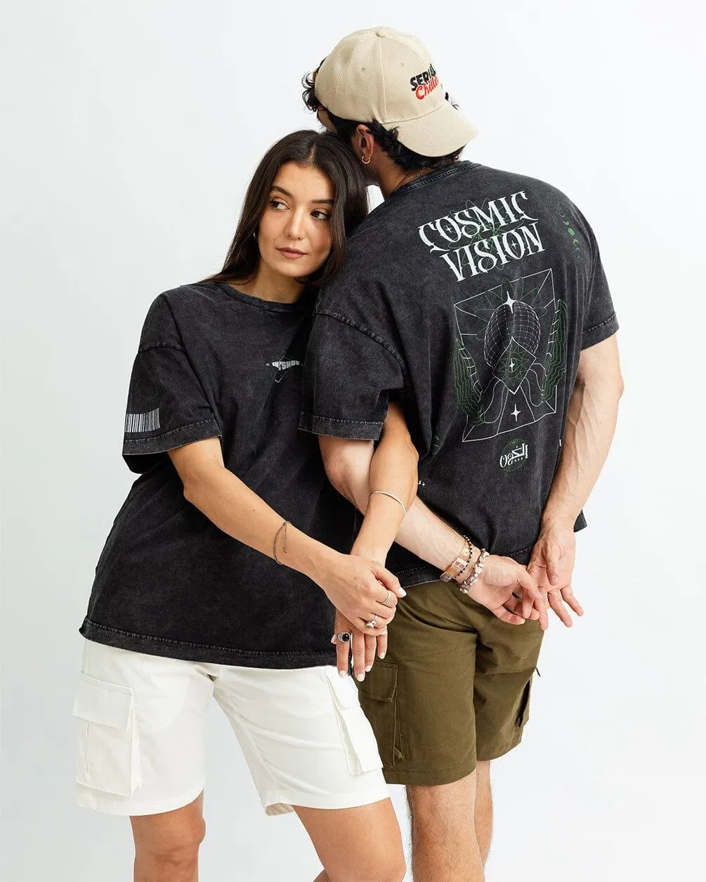 Cosmic Vision Acid Washed Oversized Tee