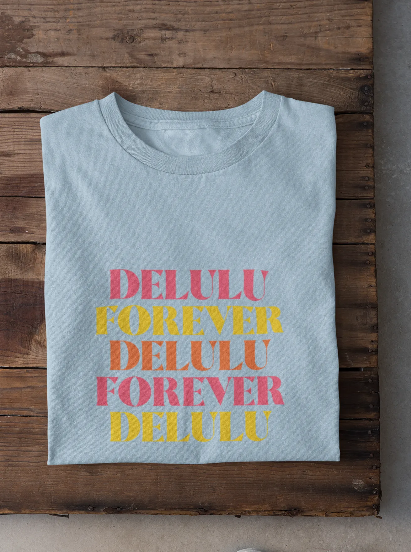 Delulu Forever Printed Lavender Unisex T-Shirt