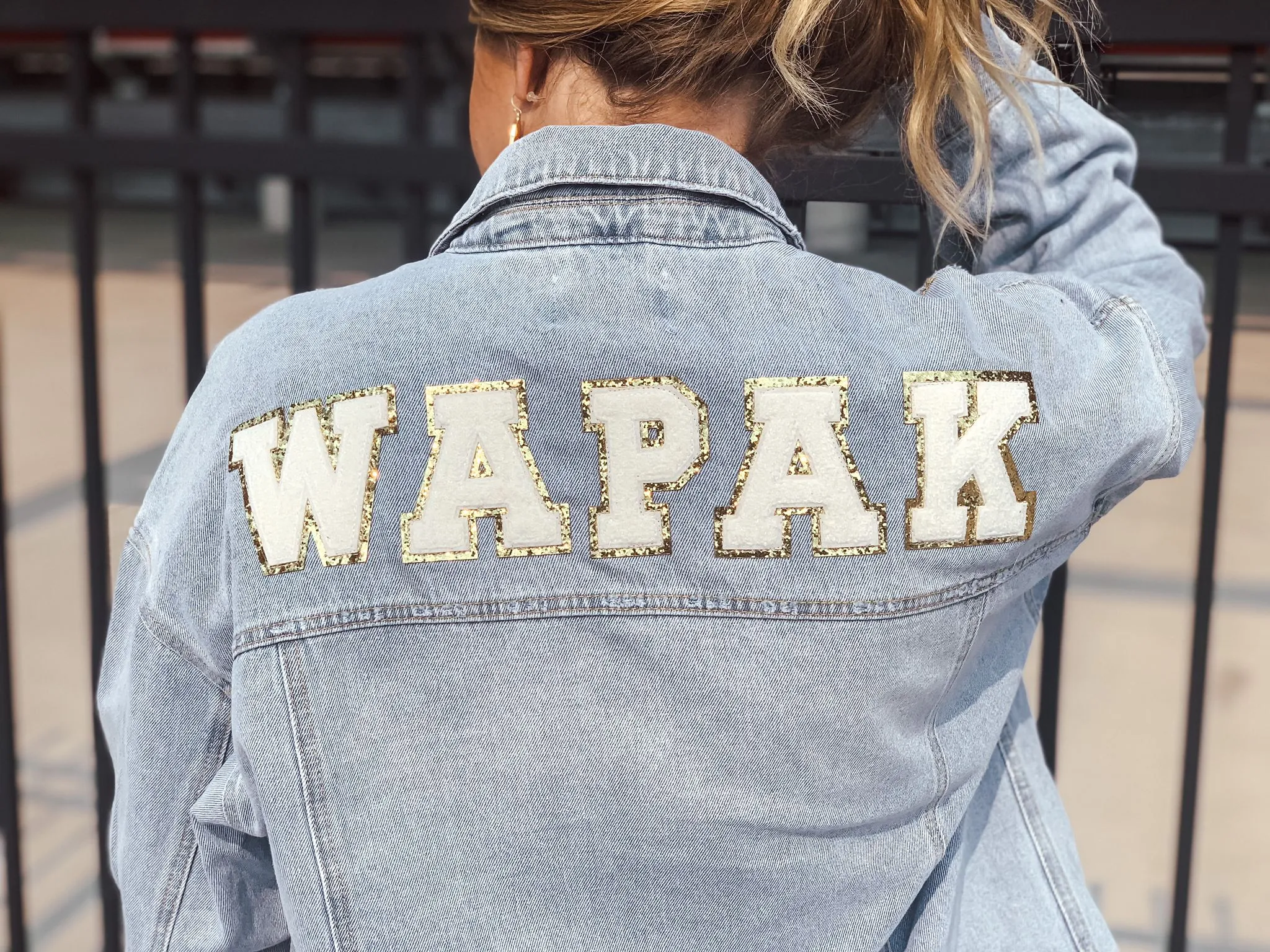 Denim Wapak Jacket - WHITE LETTERS