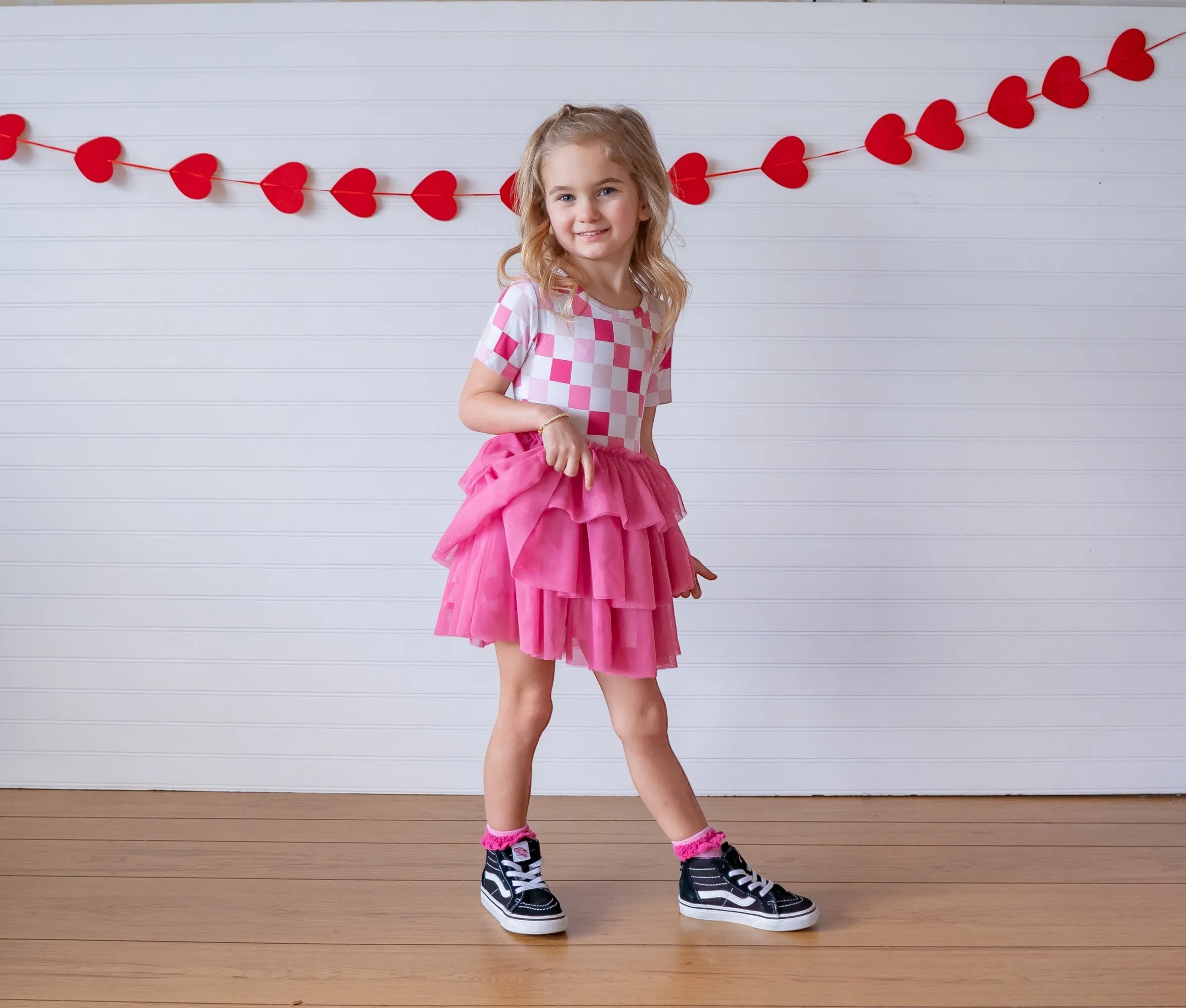 DREAMY PINK CHECKERS DREAM TUTU DRESS