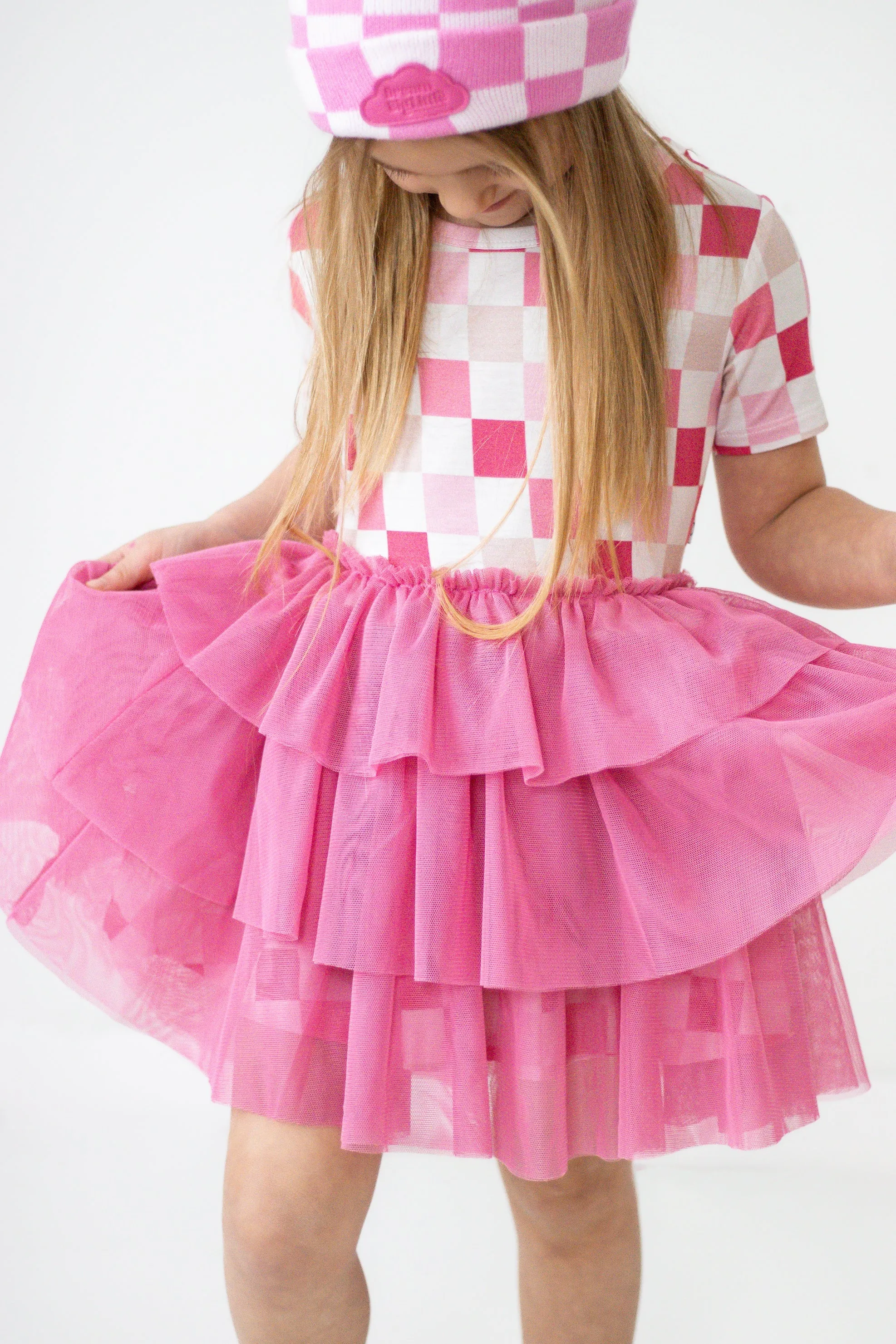 DREAMY PINK CHECKERS DREAM TUTU DRESS