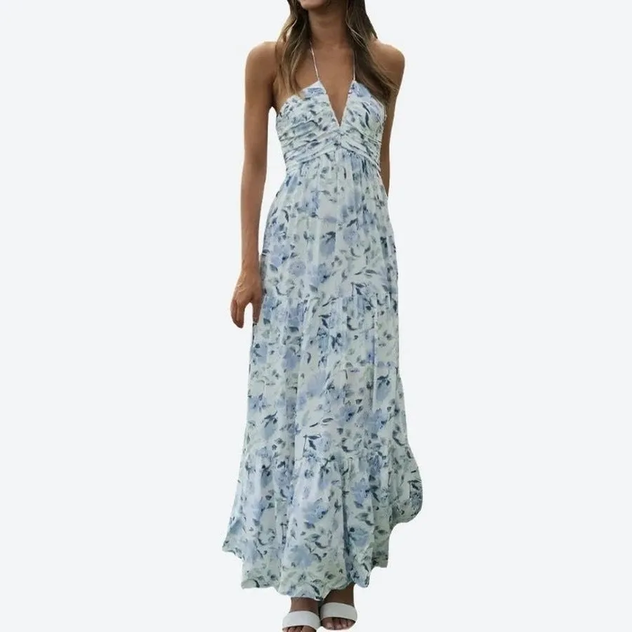 Elegant Strapless Flowing Maxi Dresses