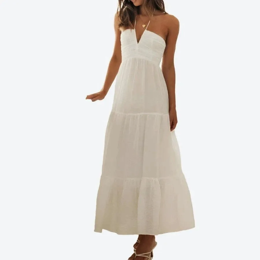 Elegant Strapless Flowing Maxi Dresses