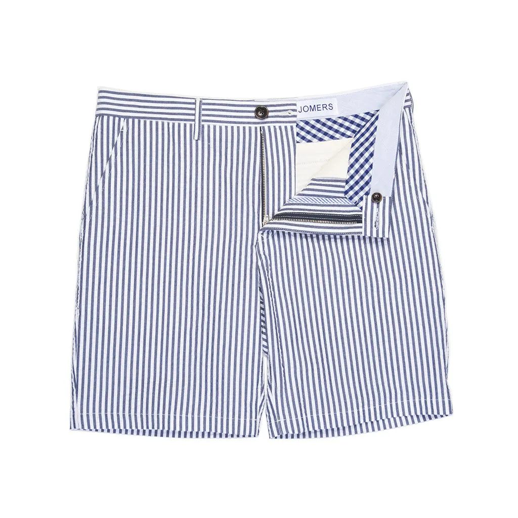 Furman - Wide Navy Seersucker Shorts