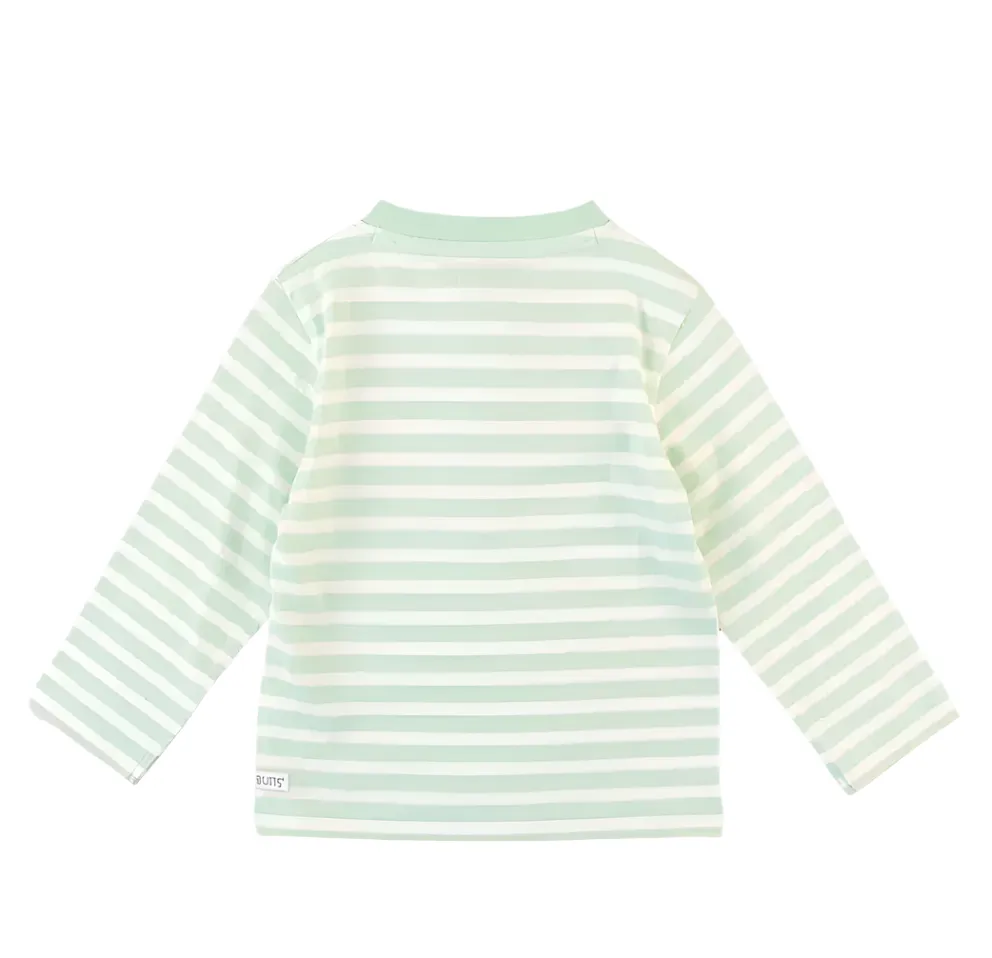 Gingerbread Man Stripe Knit Long Sleeve Henley Tee