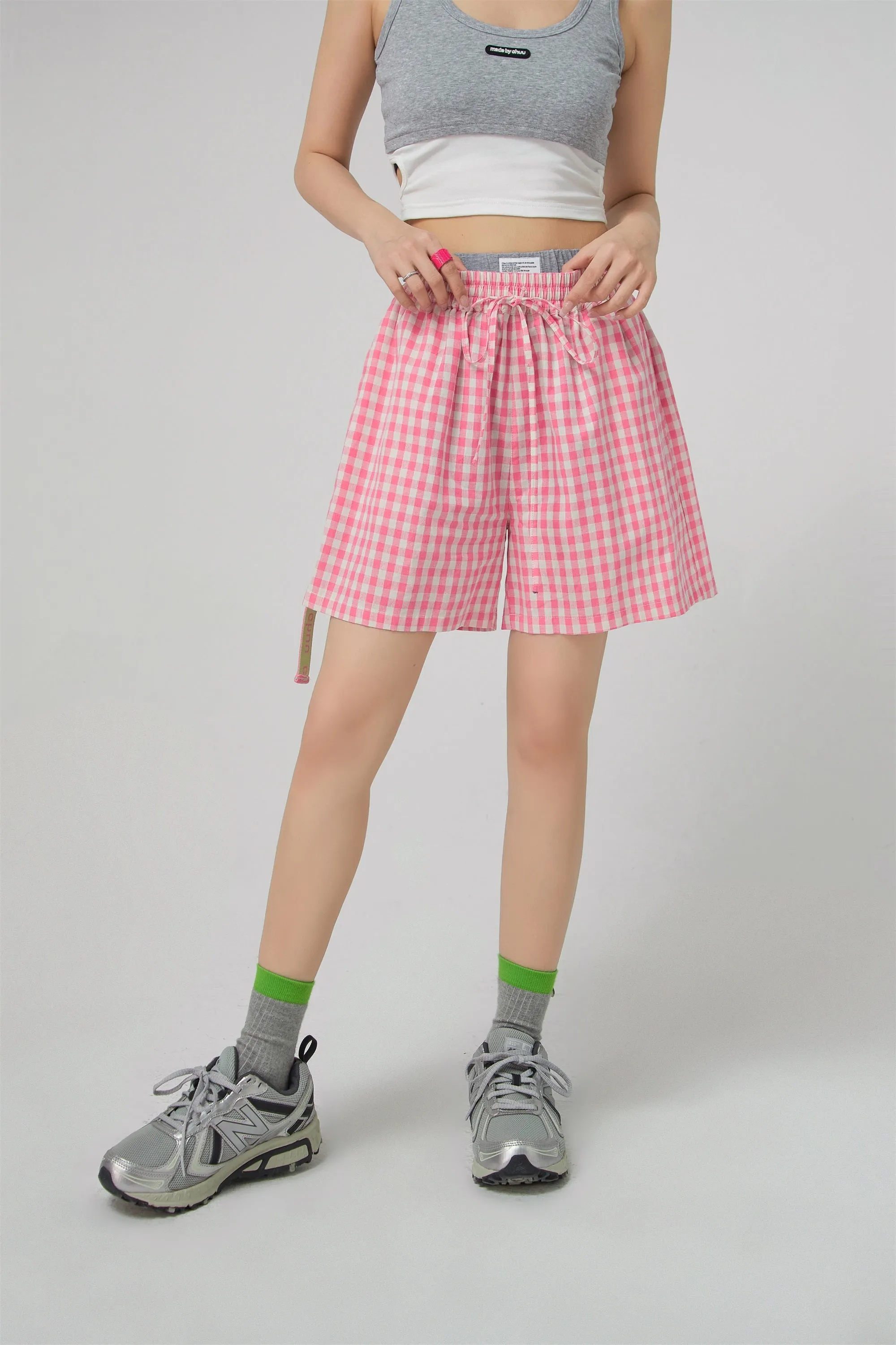 Gingham Check Wide Shorts