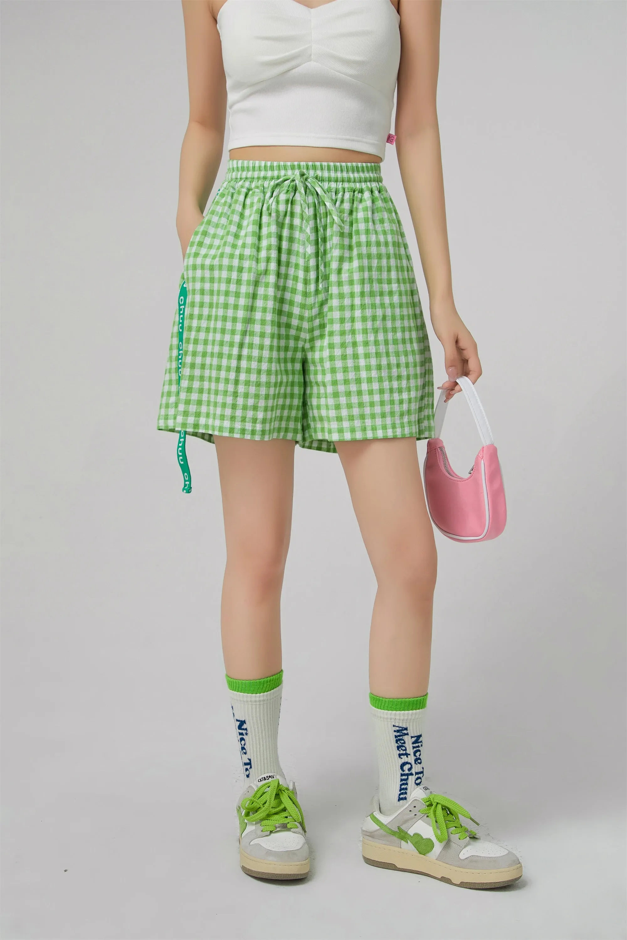 Gingham Check Wide Shorts