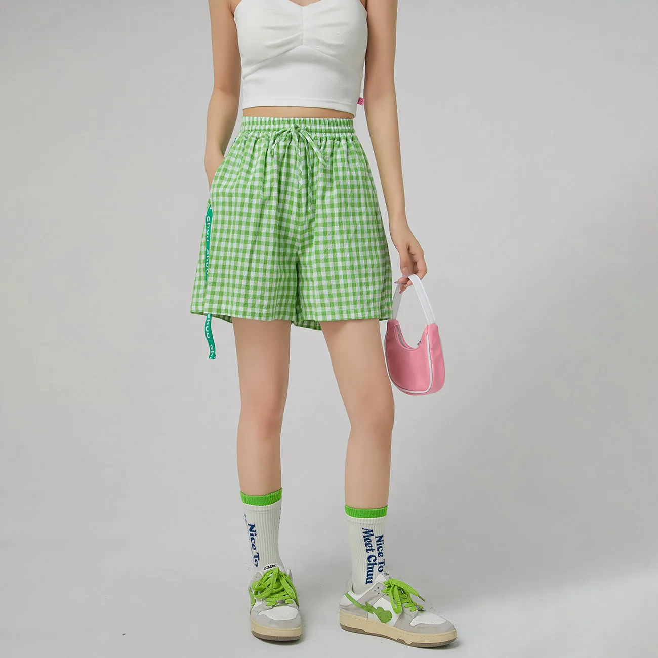 Gingham Check Wide Shorts