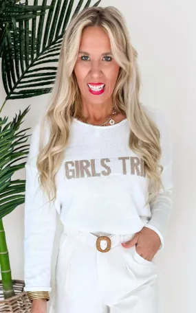 Girls Trip Lightweight Soft Sweater Top - Final Sale