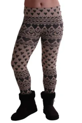 Heart Print Knitted Leggings