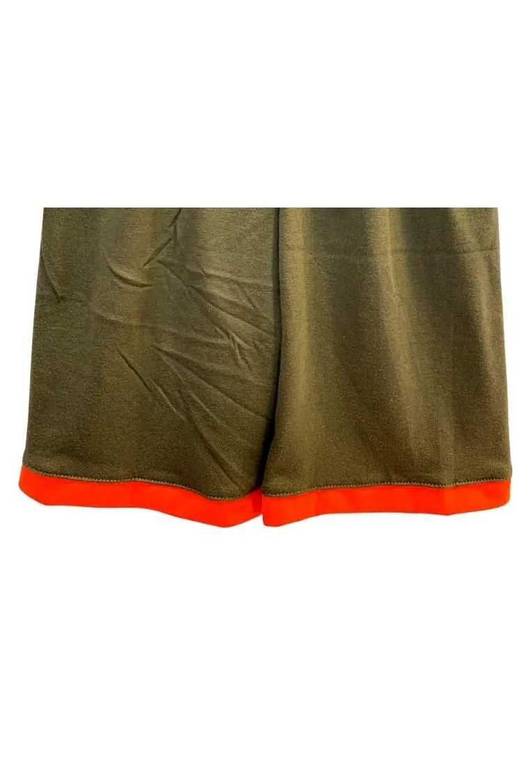 Landmark Muscle Set Cool Dude with Leaves Patch Pocket Print and Plain Shorts Olive/Orange