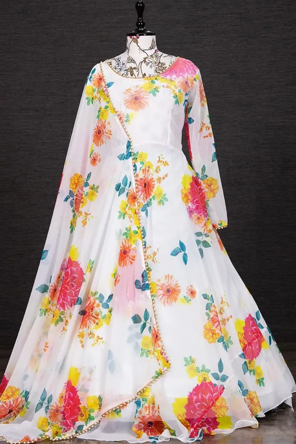 Latest Designer Digital Printed Simple Gown Design