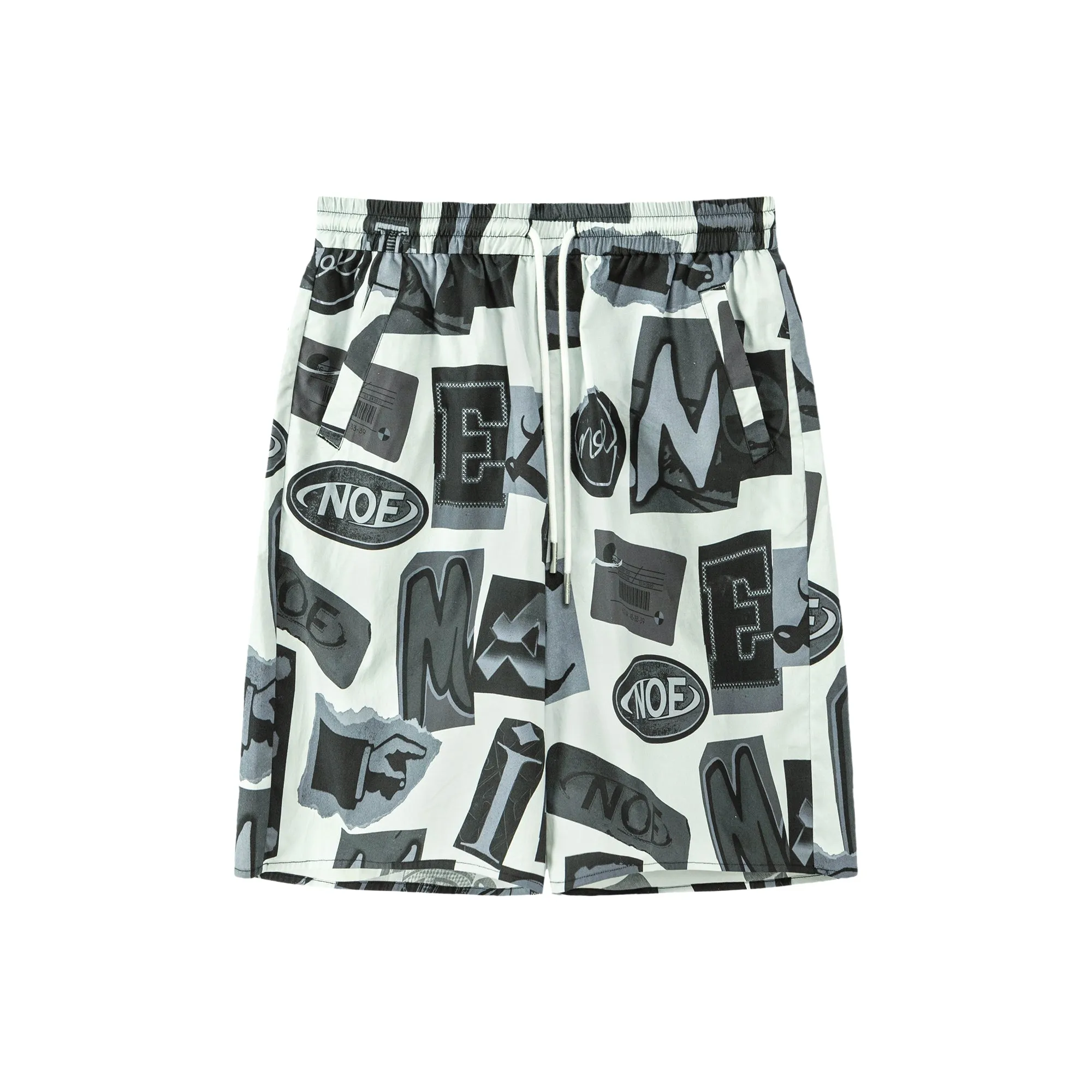 Lettering Collage Wide Shorts