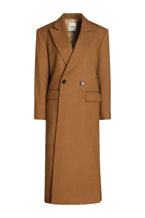 Light Brown Double-breasted Twill Coat