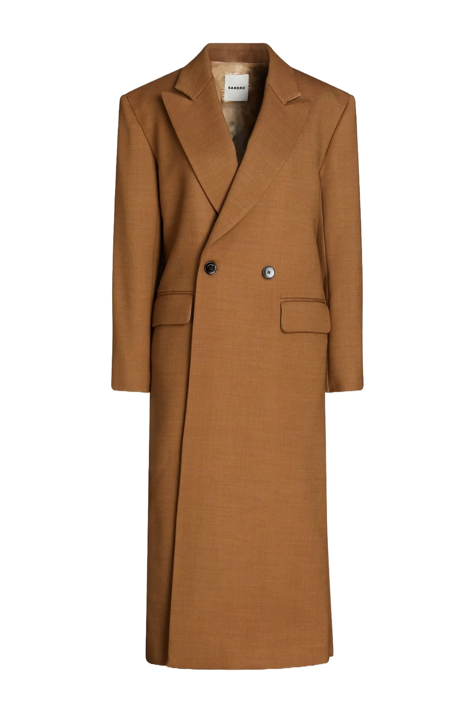 Light Brown Double-breasted Twill Coat