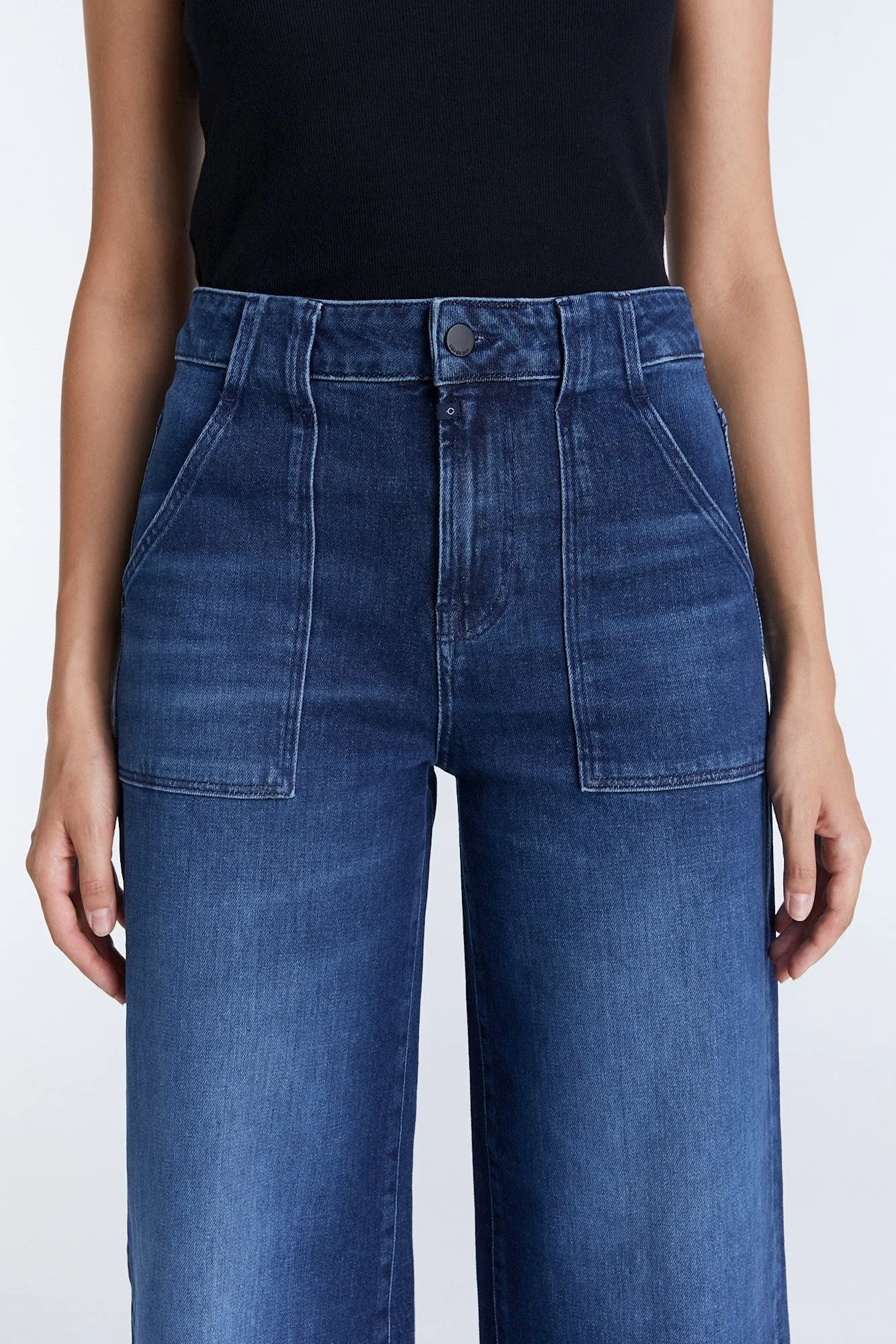 Lulu - High Waist Baggy Jeans - Dark Blue