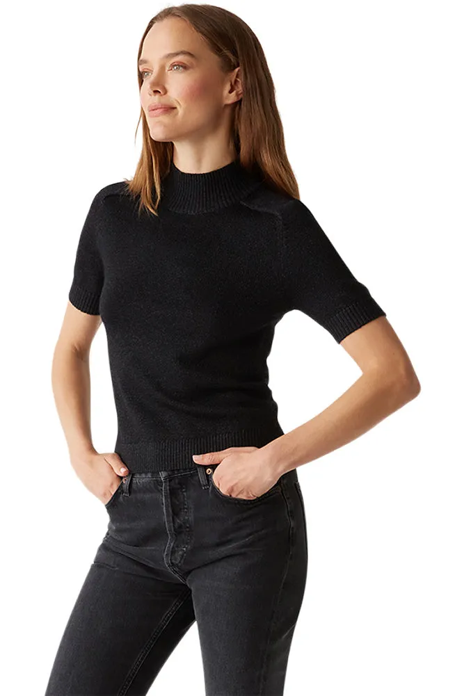 Michael Stars Sabel Mock Neck Top in Black