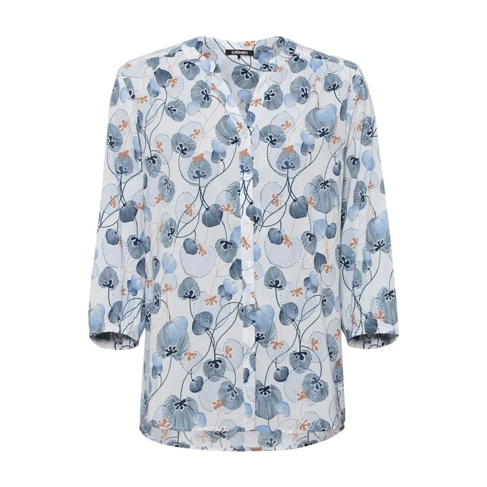 Olsen Blouse With Buttons and Floral Print