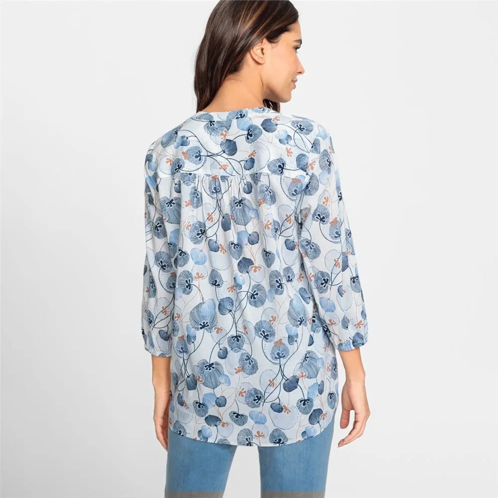 Olsen Blouse With Buttons and Floral Print