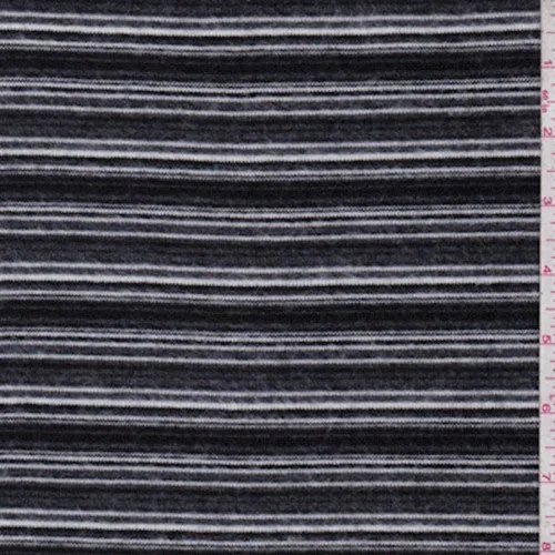 Onyx/Pewter Stripe Brushed Knit Fabric