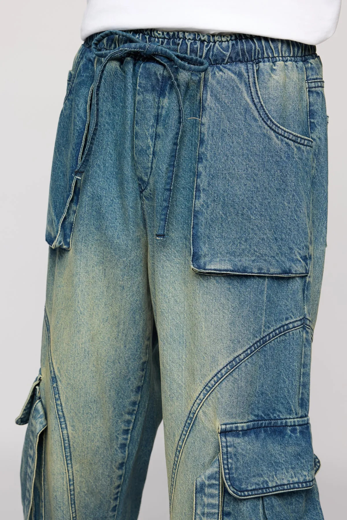 Phantom Blue Men's Baggy Cargo Jeans