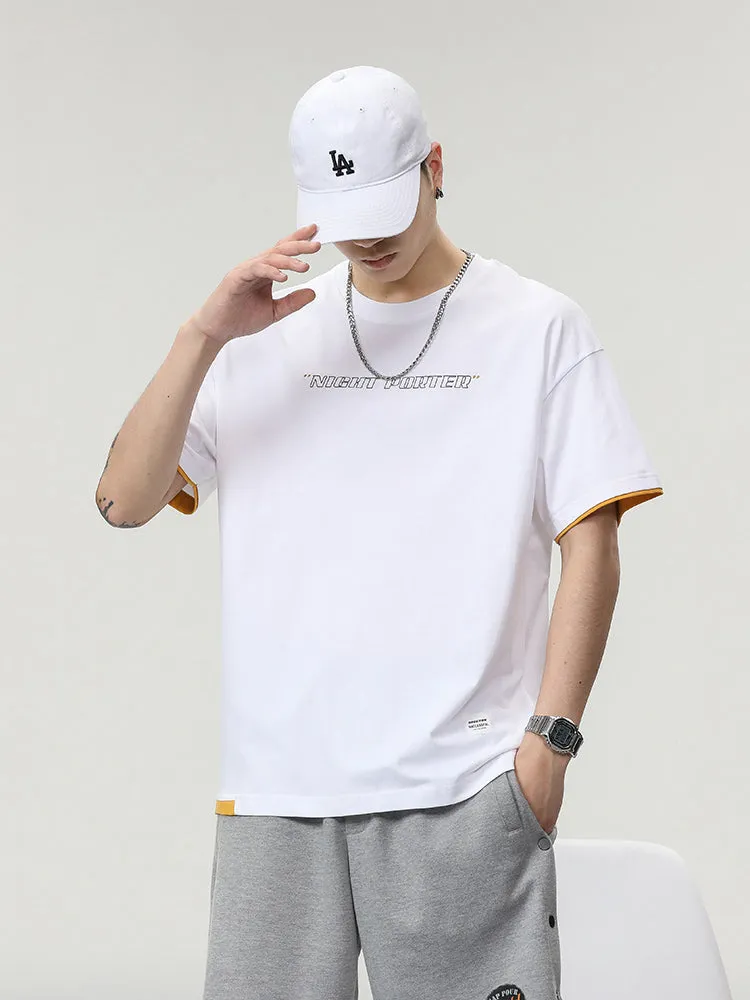 Plain Cloth Letter Ger Print Tees