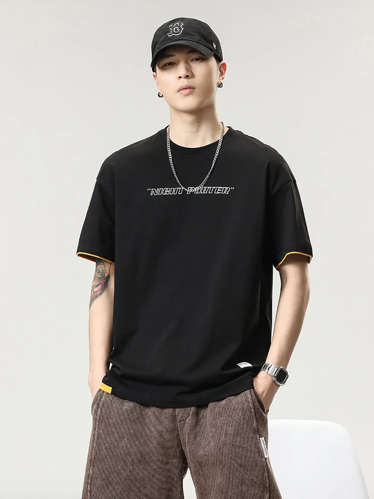 Plain Cloth Letter Ger Print Tees