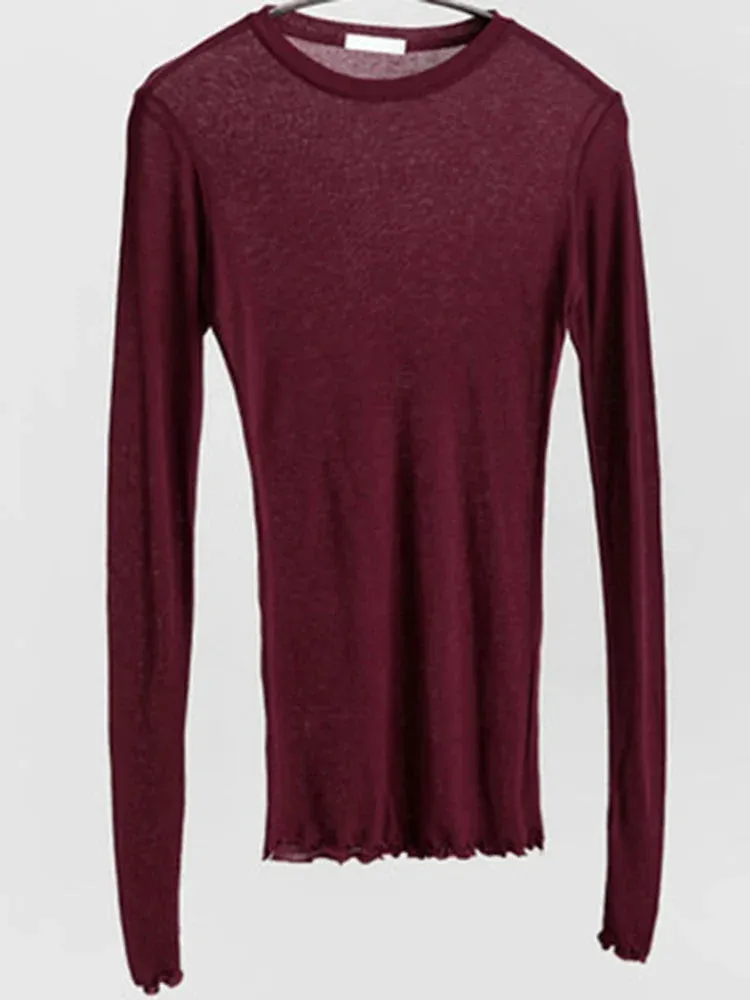 Plain Cotton Long Sleeve Tee