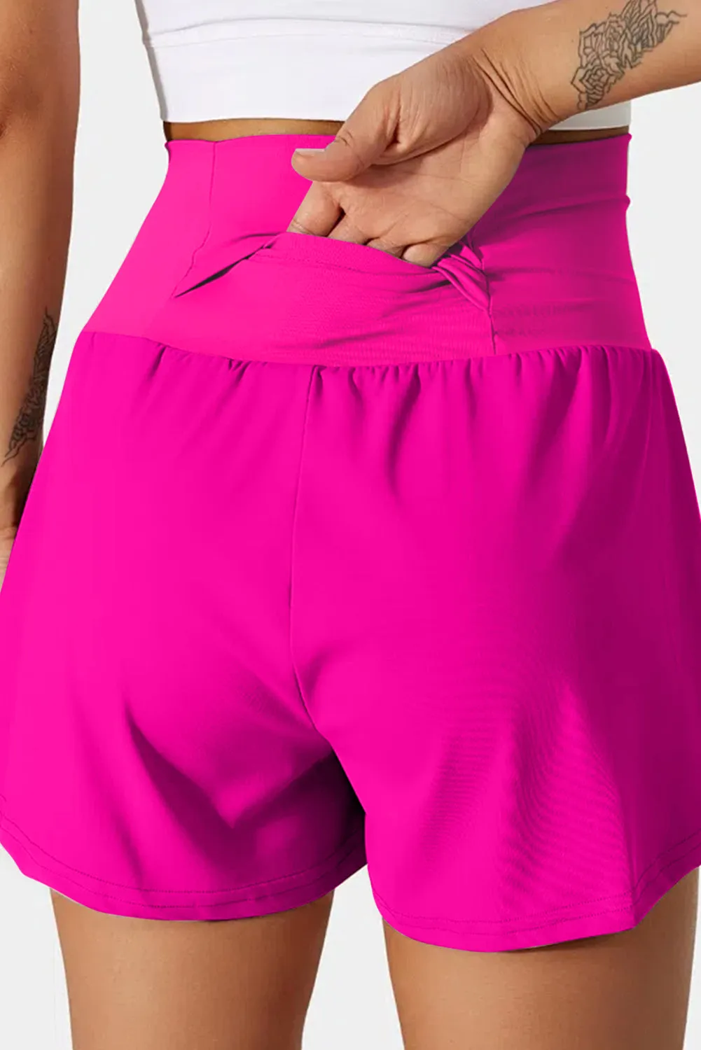 Pocketed Wide Waistband Swim Shorts