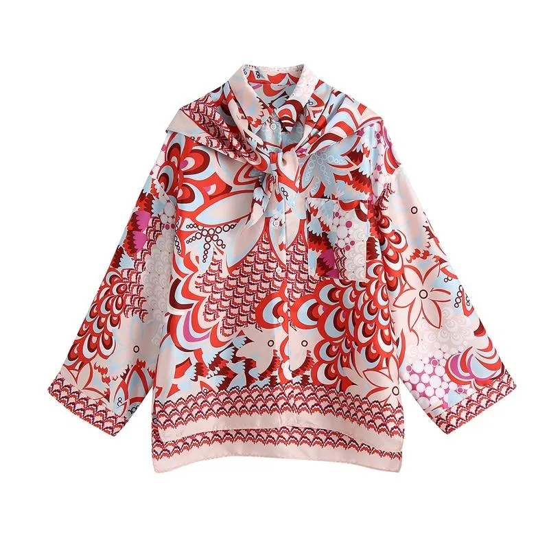 Printed Loose Asymmetric Blouses