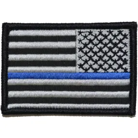 Reverse Thin Blue Line Police US Flag - 2x3 Patch