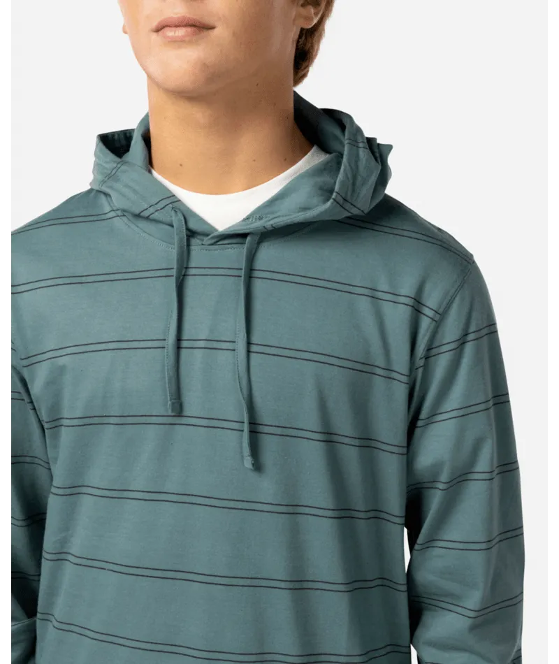 Rip Curl Plain Stripe Hooded L/S Tee-Bluestone