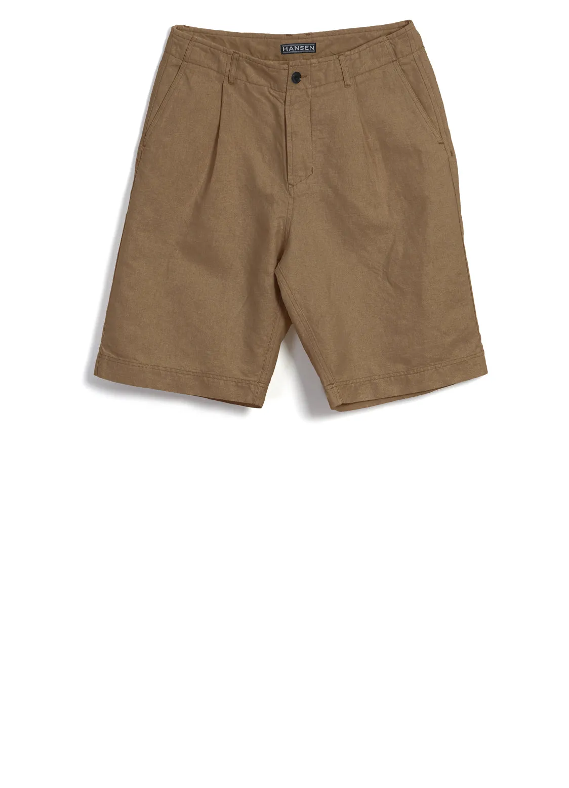 ROBIN | Wide Pleated Shorts | Camel